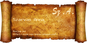 Szarvas Anna névjegykártya