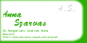 anna szarvas business card